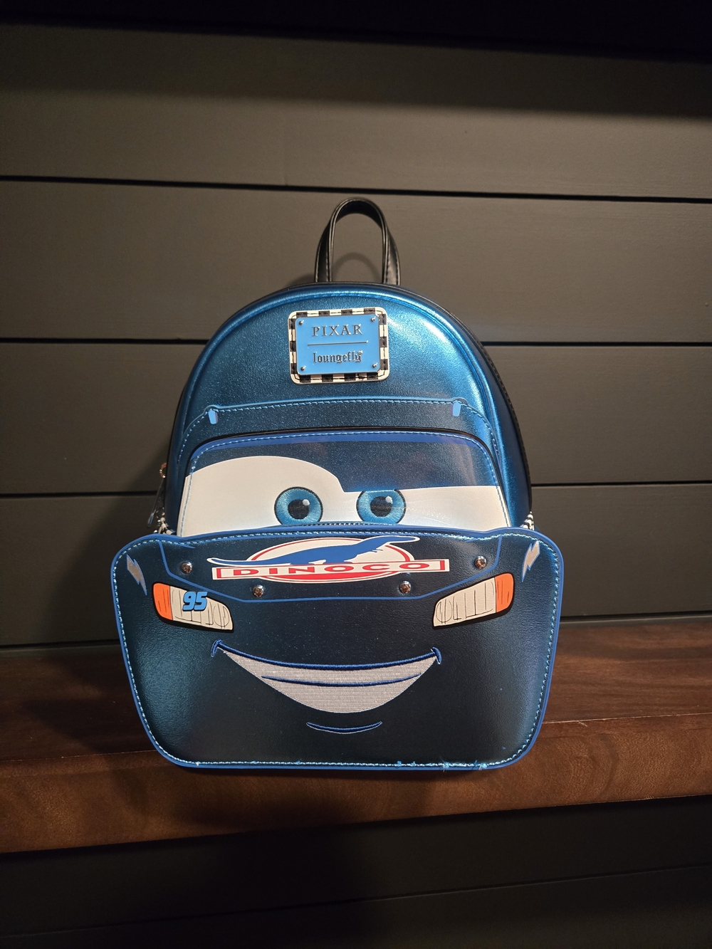 Loungefly Metallic Blue Lightning McQueen Mini Backpack